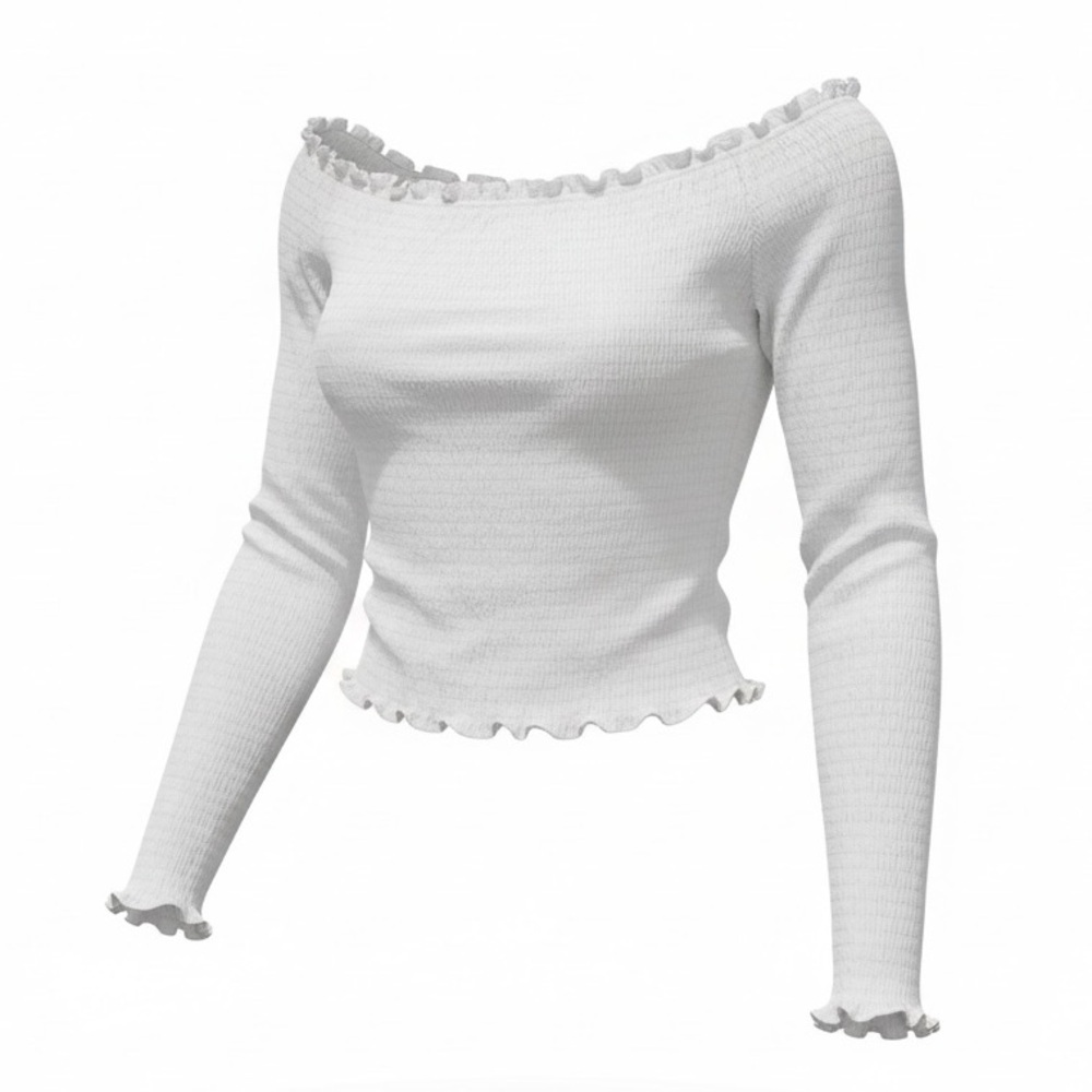 Kimchi Blue NWT white smocked off the shoulder top, medium